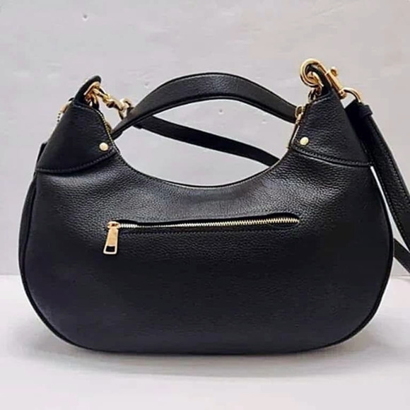 SOLD! Coach Mara Leather Hobo / Crossbody Bag in Black/Gold, EUC, Retail $428 - Picture 3 of 11